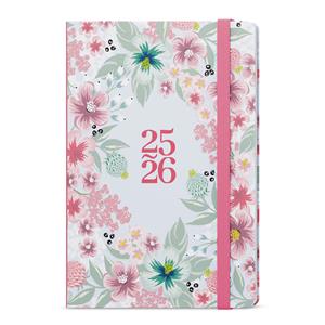 18-month weekly diary 2026 Lungo B6 - Flowers