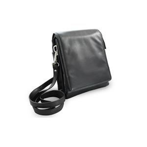 Black leather mens and womens handbag