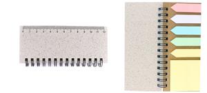 Bloček NOTERULER s deskami z pšeničné slámy se samolepícími lístky, štítky a pravítkem