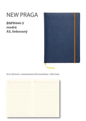 Blok A5 lined New Praga - blue with elastic