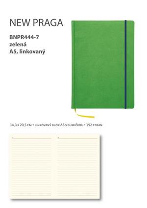 Blok A5 lined New Praga - green with elastic