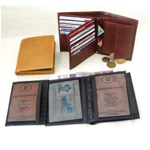 Brown mens leather wallet a document folder
