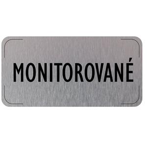 Cedulka na dveře - Monitorováno, hliníková tabulka, 160 x 80 mm