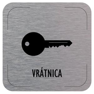 Cedulka na dveře - Vrátnice - piktogram, hliníková tabulka, 80 x 80 mm
