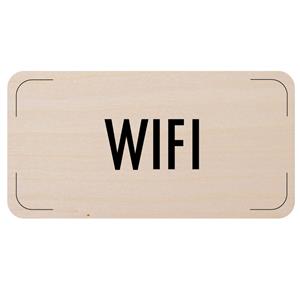 Cedulka na dveře - Wi-Fi, dřevěná tabulka, 160 x 80 mm