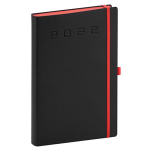 Daily Diary 2022 A5 Nox - black/red