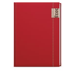 Daily Diary 2023 David Denim A5 - Red