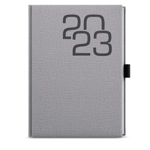 Daily Diary 2023 David Fabric A5 - Grey
