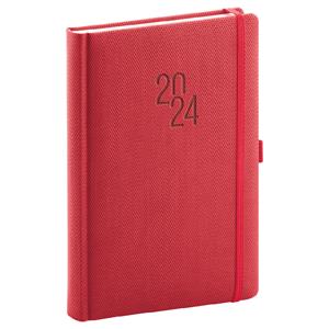 Daily Diary 2024 A5 Diamante - red