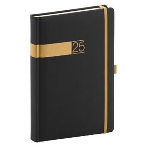 Daily diary 2025 A5 Twill - black and gold