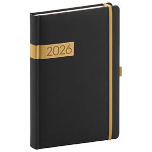Daily diary 2026 A5 Twill - black-gold
