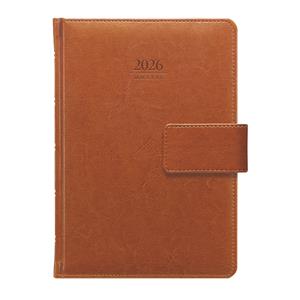 Daily diary 2026 Kastor with loop A5 - brown