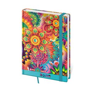 Daily diary A5 2022 Vario with rubber band - Abstract