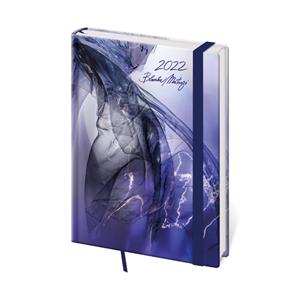 Daily diary A5 2022 Vario with rubber band - Matragi Blue