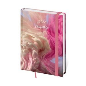 Daily diary A5 2022 Vario with rubber band - Matragi Pink
