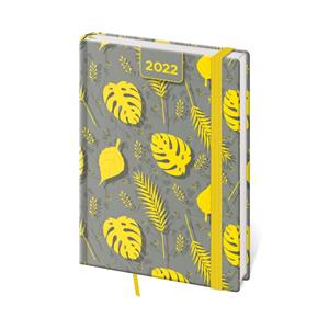 Daily diary A5 2022 Vario with rubber band - Yellow