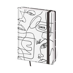 Daily diary A5 2023 Vario with rubber band - Face