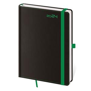 Daily diary A5 2024 Black Green
