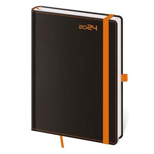 Daily diary A5 2024 Black Orange