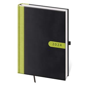 Daily diary A5 2024 Bora - black/green