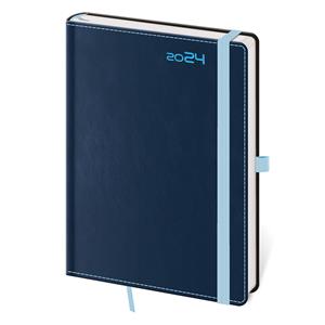 Daily diary A5 2024 Double Blue