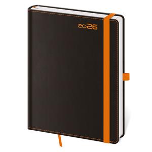 Daily Diary A5 2026 Black Orange