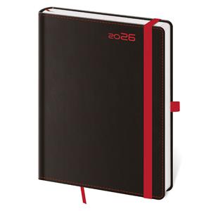 Daily Diary A5 2026 Black Red
