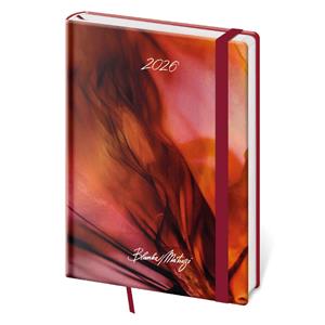 Daily diary A5 2026 Vario - Matragi Red with elastic band