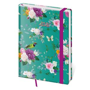 Daily diary A5 2026 Vario - Romance with elastic band
