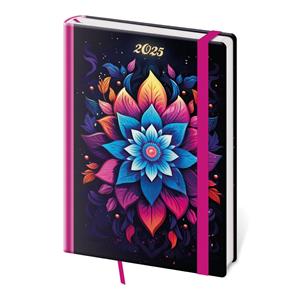 Daily diary A5 Vario - Mandala with rubber band