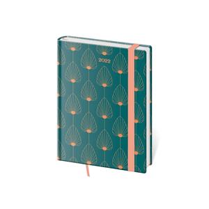 Daily diary B6 2022 Vario with rubber band - Leaves