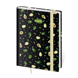 Daily diary B6 2025 Vario - Avocado with rubber band