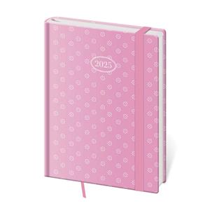 Daily diary B6 2025 Vario - Pink with rubber band