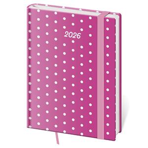 Daily diary B6 2026 Vario - Pink with elastic