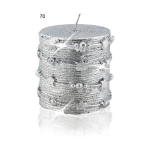 Decorative candles CYLINDER - silver