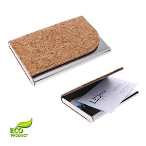 Desea metal business card with cork surface - light brown