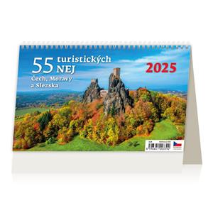 Desk Calendar 2025 - 55 Best Tourist Bohemia, Moravia and Silesia