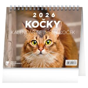 Desk calendar 2026 Cats - with cat names