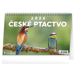 Desk calendar 2026 Czech birds