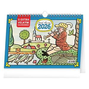 Desk Calendar 2026 Josef Lada with Extra Large Calendar