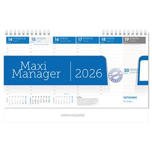 Desk calendar 2026 - Maximanager blue Slovak