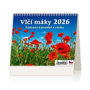 Desk calendar 2026 - Poppies