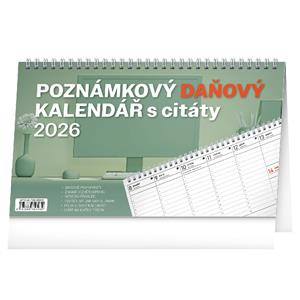 Desk calendar 2026 Tax memo with quotes