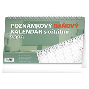 Desk calendar 2026 Tax memo with quotes