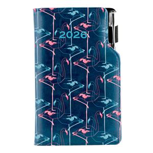 Diář DESIGN weekly pocket 2026 CZ- blue - Flamingo