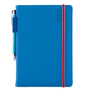 Diary AMOS daily A5 2023 Czech - blue/red rubber band