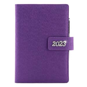 Diary BRILIANT daily A5 2023 Polish - violet