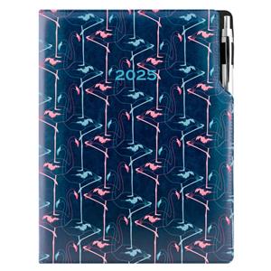 Diary DESIGN daily A4 2025 PL - blue - Flamingo
