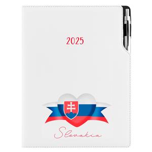 Diary DESIGN daily A4 2025 - white - Slovakia - flag