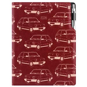Diary DESIGN daily A4 2026 CZ - burgundy - Maluch